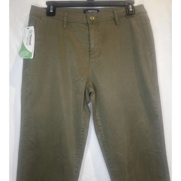 Nautica Women’s Green Tencel Ankle Trouser Pants Sz 4 NEW - Picture 2 of 16
